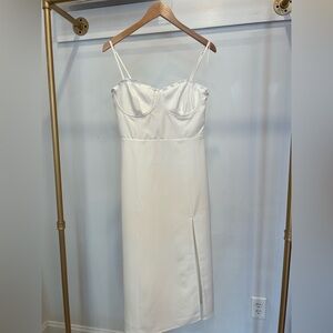 French Connection Elegant White Spaghetti Strap Dress